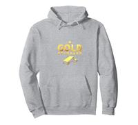Standard d'oro per Ragazze: Design di Lusso con Stelle Luccicanti Felpa con Cappuccio, Unisex per Adulti, Grigio Melange, S