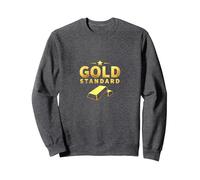 Standard d'oro per Ragazze: Design di Lusso con Stelle Luccicanti Felpa, Unisex per Adulti, Grigio Scuro, S