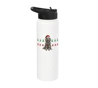 Standard Poodle Christmas Santa Hat Dog Ugly Sweater Stainless Steel Insulated Water Bottle