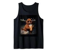 Standard Poodle Drinking Iced Coffee Animal Meme Humor Funny Canotta