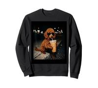 Standard Poodle Drinking Iced Coffee Animal Meme Humor Funny Felpa