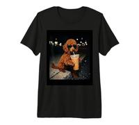 Standard Poodle Drinking Iced Coffee Animal Meme Humor Funny Maglietta Premium