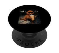 Standard Poodle Drinking Iced Coffee Animal Meme Humor Funny PopSockets PopGrip Adesivo