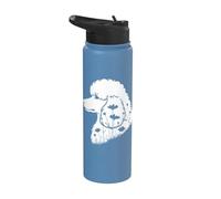 Standard Poodle Flowers 2 Stainless Steel Insulated Water Bottle