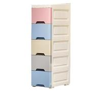 Standing Bathroom Cabinets, Tall Floor Storage Cabinet, Vertical Organizer Tower, 5 Tier Drawer Design, Mobile Cabinet with Casters for Kitchen, Living Rooms, Dormitory, 7.09x11.81x31.5 inches