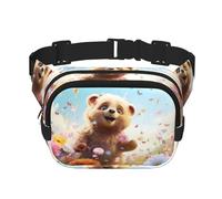 Standing Bear Fitness borsa a tracolla da viaggio, alla moda e casual, marsupio quadrato a doppio strato, nero, taglia unica, Nero, One Size