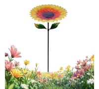 Standing Bird Bath - 84cm Sunflower Design | Metal, Garden Stake Bowl