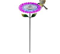 Standing Bird Bath - 84cm Sunflower Design | Metal, Garden Stake Bowl