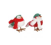 Standing Bird Model Green Hat Scarf Cute Appearance Animal Figurine for Desktop Decoration
