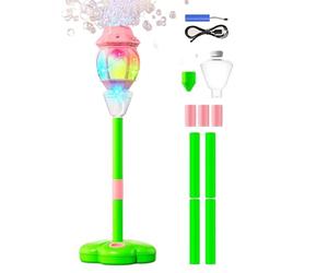 Standing Bubble Machine - Standing Adjustable Remote Control Toys with Light | Outdoor Bubble Machine | Party Backyard Summer Beach Pool Park | Musical Light Outdoor Children's Toy Wedding Atmosphere