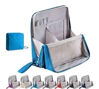 Standing Cosmetic Bag Organizer,Multi-Purpose Large Capacity Oxford Cloth Standing Makeup Bag,Large Capacity,Waterproof,with Compartments ang Handle,Smart Partitioning,for Home & Vacation (Blue1)