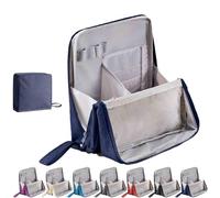 Standing Cosmetic Bag Organizer,Multi-Purpose Large Capacity Oxford Cloth Standing Makeup Bag,Large Capacity,Waterproof,with Compartments ang Handle,Smart Partitioning,for Home & Vacation (Blue2)