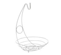 Standing Fruit Vegetable Bowl Storage - Banana Hanger Storage Solution | Elegant Fruit Basket Bowl | Vegetable Cup Countertop Organizer Space Saving Design Iron Electroplating 39x27x7cm Black Silver