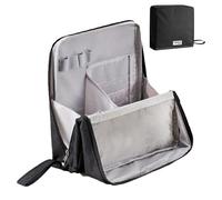 Standing Makeup Bag - 9,06 x 8,66 in Oxford Cloth, Portable Pouch, Cosmetic Upright Storage Organizer, Waterproof Case, Multiple Compartments | Travel School Home Cosmetic Bag For Women Teens Girls