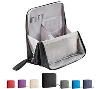 Standing Makeup Bag, Doresty Makeup Bag, Oxford Fabric Standing Make Up Bags Portable, Large Capacity, Waterproof Vertical Office Desktop Storage Bags (Black)