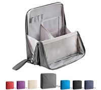 Standing Makeup Bag, Doresty Makeup Bag, Oxford Fabric Standing Make Up Bags Portable, Large Capacity, Waterproof Vertical Office Desktop Storage Bags (Gray)