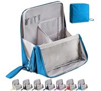 Standing Makeup Bag, Large Make Up Bag, Multi-Purpose Large Capacity Oxford Cloth Standing Makeup Bag, Portable, Waterproof with Compartments, for Women (Blue)
