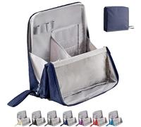 Standing Makeup Bag, Large Make Up Bag, Multi-Purpose Large Capacity Oxford Cloth Standing Makeup Bag, Portable, Waterproof with Compartments, for Women (Navy)