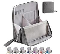 Standing Makeup Bag, Large Make Up Bag, Multi-Purpose Large Capacity Oxford Cloth Standing Makeup Bag, Portable, Waterproof with Compartments, for Women (Gray)