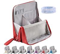 Standing Makeup Bag, Multi-purpose Large Capacity Oxford Cloth Vertical Makeup Organizer Bag, Portable, Large Capacity, Waterproof Stand up Toiletry Bags with Compartments (Red)