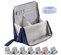 Standing Makeup Bag, Multi-purpose Large Capacity Oxford Cloth Vertical Makeup Organizer Bag, Portable, Large Capacity, Waterproof Stand up Toiletry Bags with Compartments (Navy)