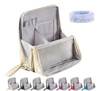 Standing Makeup Bag, Multi-purpose Large Capacity Oxford Cloth Vertical Makeup Organizer Bag, Portable, Large Capacity, Waterproof Stand up Toiletry Bags with Compartments (Beige)