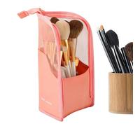 Standing Makeup Bag, Portable Cosmetic Bag, Organizer Pouch with Multi Compartment Design, Compact Pack Utility with Easy Access, 9.6" H x 5.12" W x 5.31" D Beauty Accessory, Longtail Travel Vanity Ai