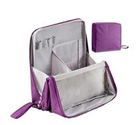 Standing Makeup Bag Portable,Large Capacity Cloth Standing Makeup Bag,Makeup Organizer Countertop, Waterproof Cosmetic Toiletry Bags with Handle. (Purple)