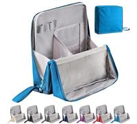 Standing Makeup Bag - Portable, Large Capacity, Doresty Multi-Purpose Large Capacity Oxford Cloth Stand Up Makeup Bag, Standing Waterproof Toiletry Bag with Compartments (Blue)