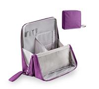 Standing Makeup Bag, Portable, Large Capacity, Multi-purpose Travel Makeup Bag Organizer with Compartments (F-Purple)