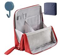 Standing Makeup Bag - Portable, Large Capacity, Relevanton Standing Makeup Bag, StandingMakeup Bags Portable, Multi-purpose StandingMakeup Bags (Red)