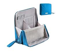 Standing Makeup Bag Portable, Large Capacity, Stand Up Makeup Bag for Travel, Multi-Purpose Large Capacity Oxford Cloth Standing MakeupBag (Blue)