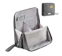 Standing Makeup Bag - Portable, Large Capacity, Vertical Makeup Organizer Bag, Multi-Purpose Large Capacity Oxford Cloth Standing Make Up Bags (Gray)