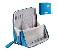Standing Makeup Bag - Portable, Large Capacity, Vertical Makeup Organizer Bag, Multi-Purpose Large Capacity Oxford Cloth Standing Make Up Bags (Blue)