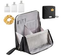 Standing Makeup Bag Portable, Multi-Purpose Oxford Cloth Standing Makeup Bag, Large Capacity Waterproof Makeup Organizer With Compartments, Portable Toiletry And Stationery Storage (Black)