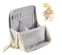 Standing Makeup Bag, Standing up Makeup Bag- Portable, Large Capacity, Waterproof Oxford Storage, Washing, Travel Bags for Women (Yellow)