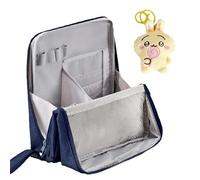 Standing Makeup Bag, Standing up Makeup Bag- Portable, Large Capacity, Waterproof Oxford Storage, Washing, Travel Bags for Women (Dark Blue)