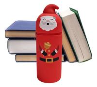 Standing Pencil Pouch - Christmas Santa Silicone Storage Organizer, Adjustable Cute Pencil Case Aesthetic Pen Pouch | For School Classroom Office College Home Student Teacher Boys Girls Teen Birthday