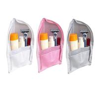Standing Toiletry Bag For Women - Waterproof Mesh Storage, 3 Pieces Travel Vertical Makeup Bag With Zipper | For Men Shower Bathroom Cruise Hygiene Vacation