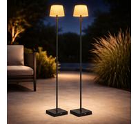 Standleuchte Da Esterno LED Touch CCT USB Akku 2 Pezzi Marrone