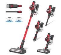 Stanew Aspirapolvere Senza Fili, 22.2v,150w Scopa Elettrica Senza Fili,Multifunzione 4 in 1, Aspirapolvere Portabile Ultra-leggero,Autonomia 30min,Rosso