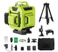 STANEW Livella Laser Autolivellante 4 X 360°con Schermo Digitale,4D 16 linee con Display Digitale，2 x2400mAh (With tripod)