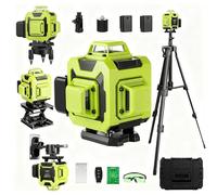 STANEW Livello Laser Verde Autolivellante 16 Linee 4×360° 4D, per Costruzioni e Ristrutturazioni (Kit livella laser con treppiede)