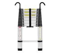STANEW Scala Telescopica 3,8 m in Alluminio, Bracciolo Removibile, Estensibile, Multi-funzione, Stabile Scala, Leggero e Flessibile, Carico Massimo 150 kg