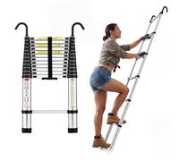 STANEW Scala Telescopica 3,8 m in Alluminio, Bracciolo Removibile, Estensibile, Multi-funzione, Stabile Scala, Leggero e Flessibile, Carico Massimo 150 kg