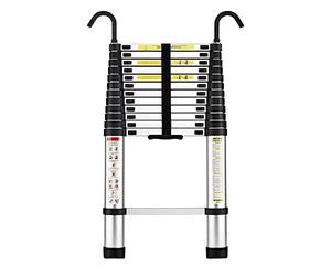 STANEW Scala Telescopica 3,8 m in Alluminio, Bracciolo Removibile, Estensibile, Multi-funzione, Stabile Scala, Leggero e Flessibile, Carico Massimo 150 kg