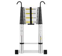 STANEW Scala telescopica 5,0 m in alluminio, bracciolo removibile, estensibile, multi-funzione, stabile scala, carico massimo 150 kg