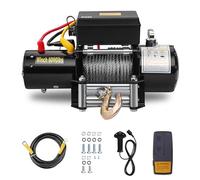 STANEW Verricello Elettrico 12V 6000 LBS / 2722 Kg, Cavo d'Acciaio 15 Metri di Lunghezza, Controllo Senza Fili 30M, Ideale per Quad e ATV/UTV