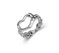 STANG 925 Anelli d'Argento per Le Donne a Forma di Cuore Vintage Gioielli alla Moda Grandi Anelli antichi Regolabili