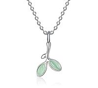 STANG 925 Placcato Argento Semplice Moda germoglio Foglia Collana da Donna Dolce personalità Catena clavicola Gioielli delicati Regalo
